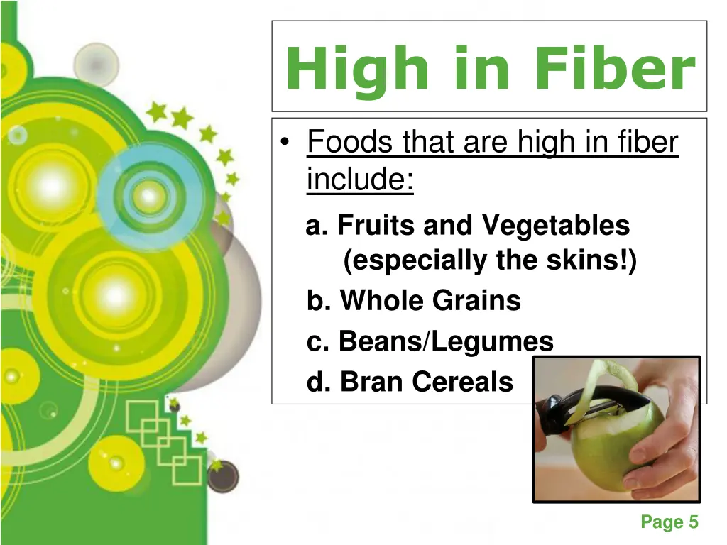 high in fiber