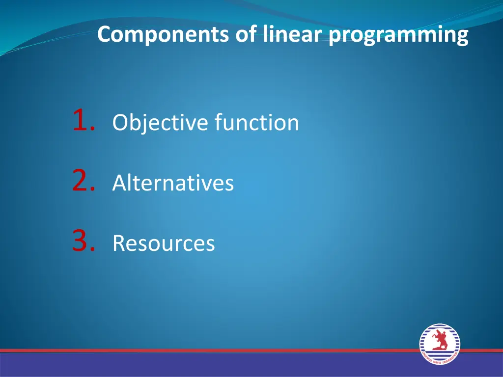 components of linear programming