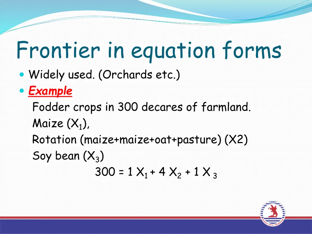 frontier in equation forms widely used orchards