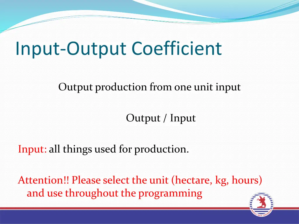 input output coefficient