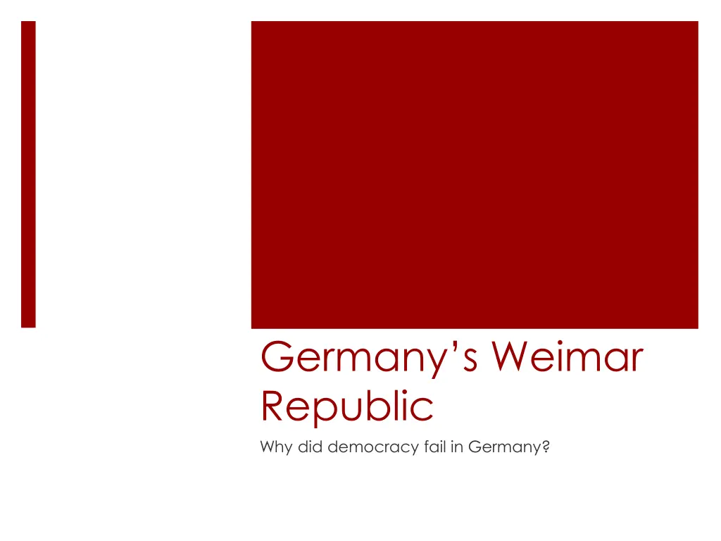 germany s weimar republic why did democracy fail