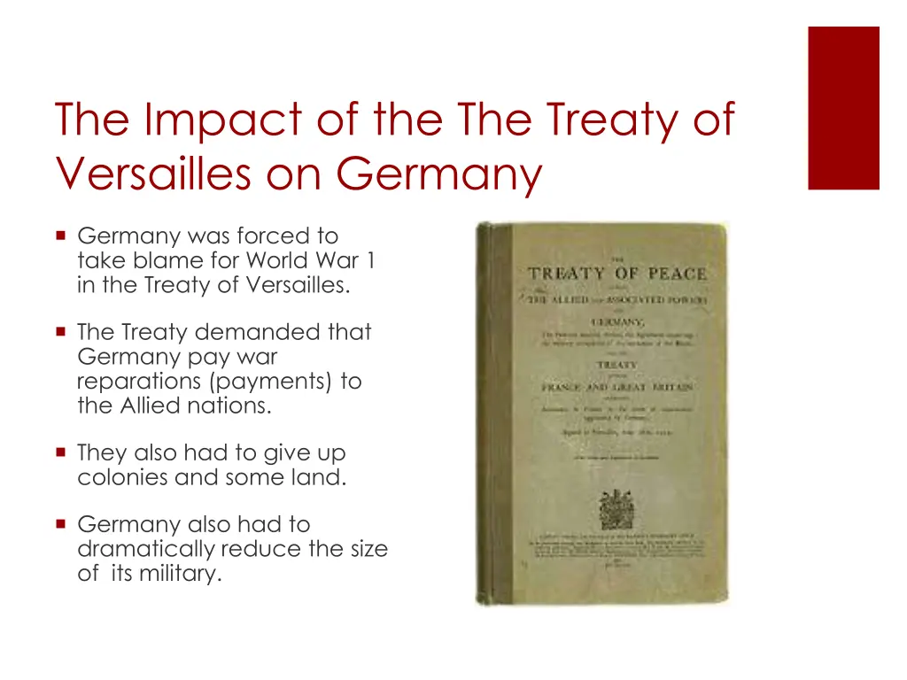 the impact of the the treaty of versailles