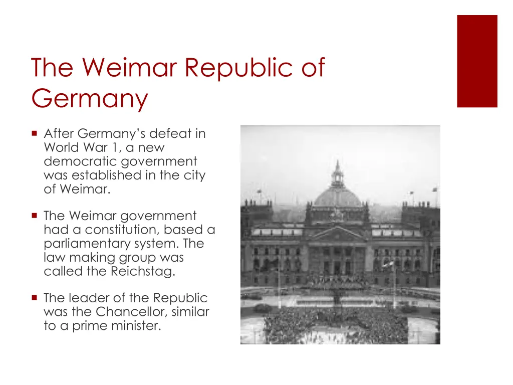 the weimar republic of germany