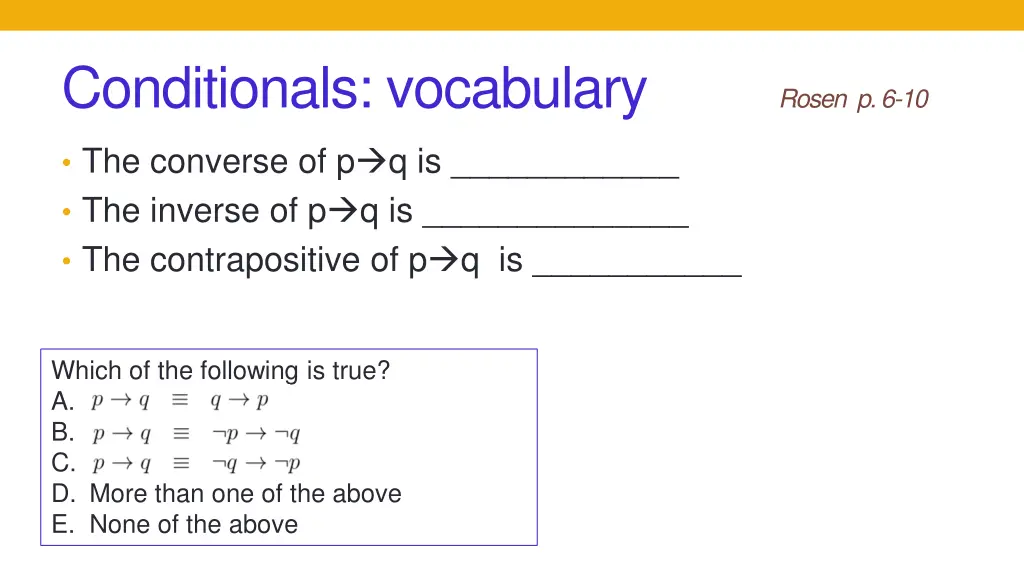 conditionals vocabulary