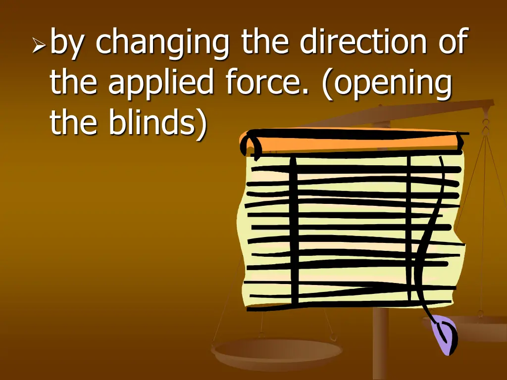 by changing the direction of the applied force