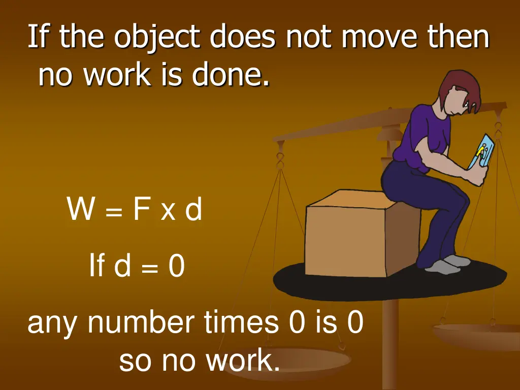 if the object does not move then no work is done