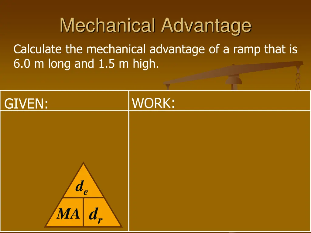 mechanical advantage calculate the mechanical