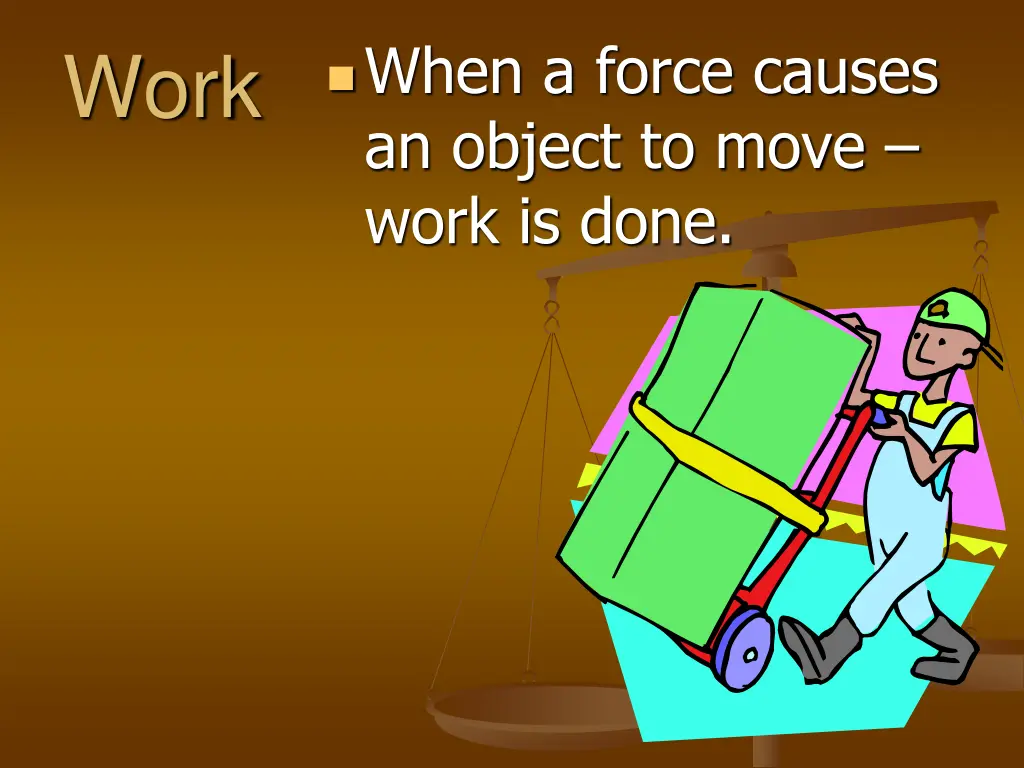 when a force causes an object to move work is done