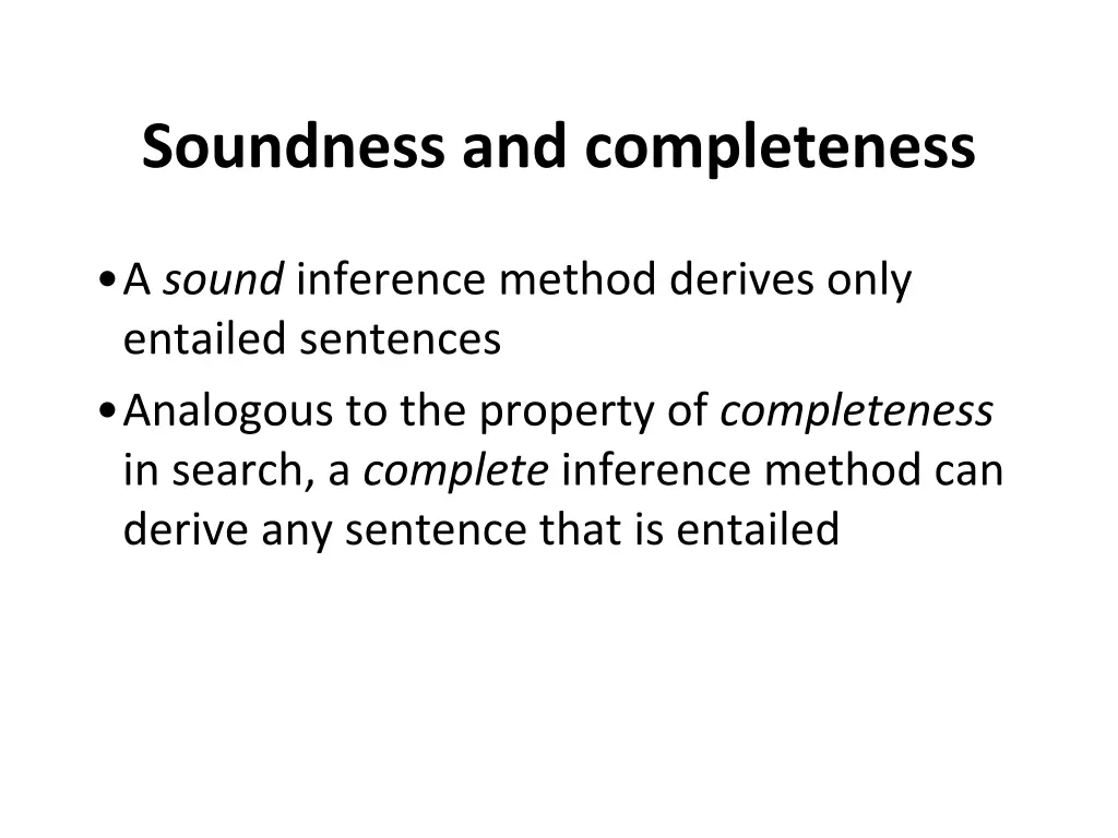 soundness and completeness