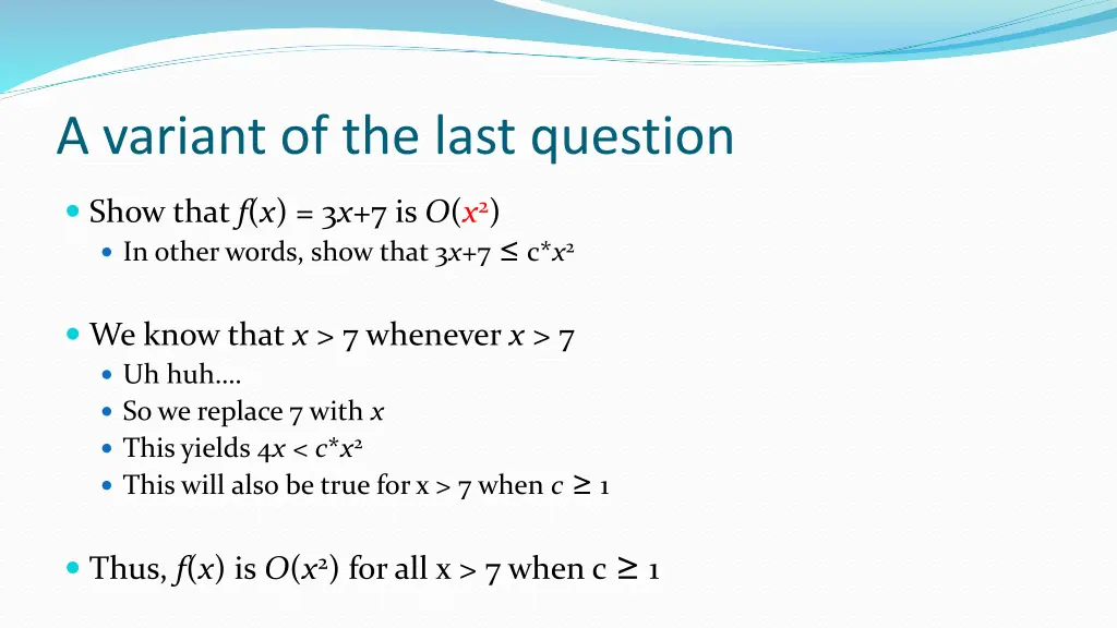 a variant of the last question