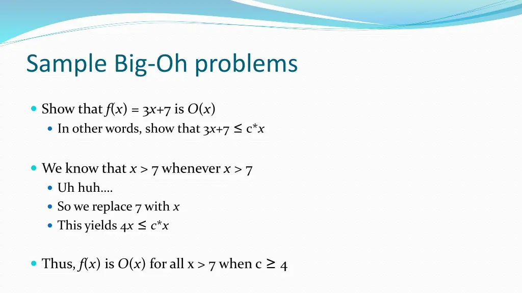 sample big oh problems 1