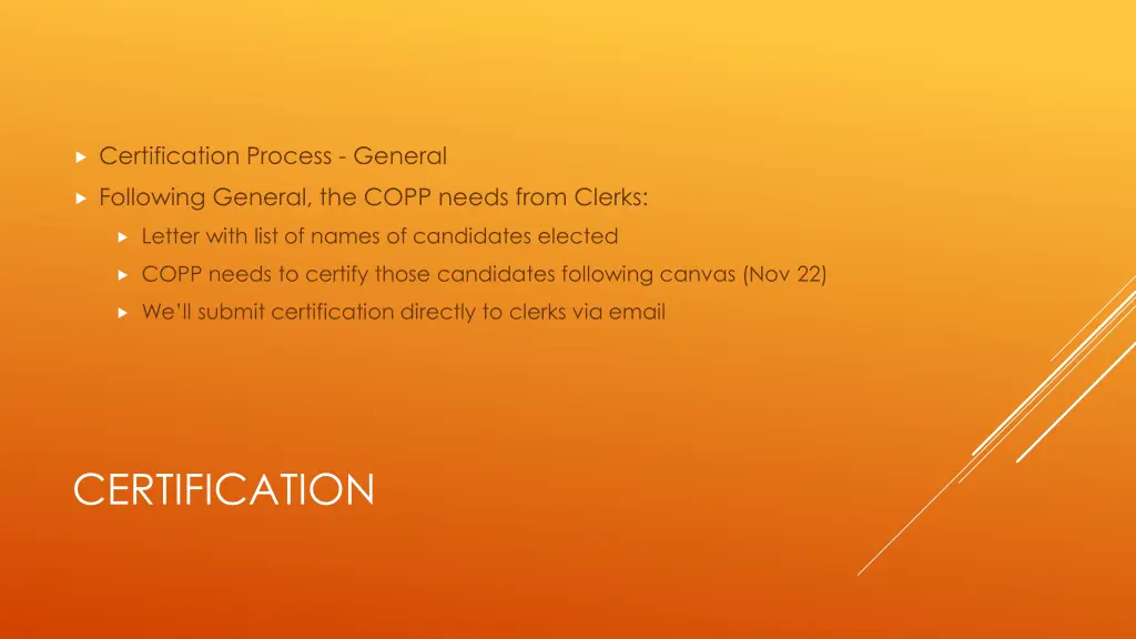 certification process general