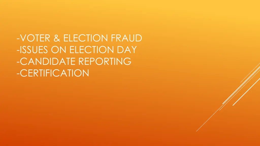 voter election fraud issues on election