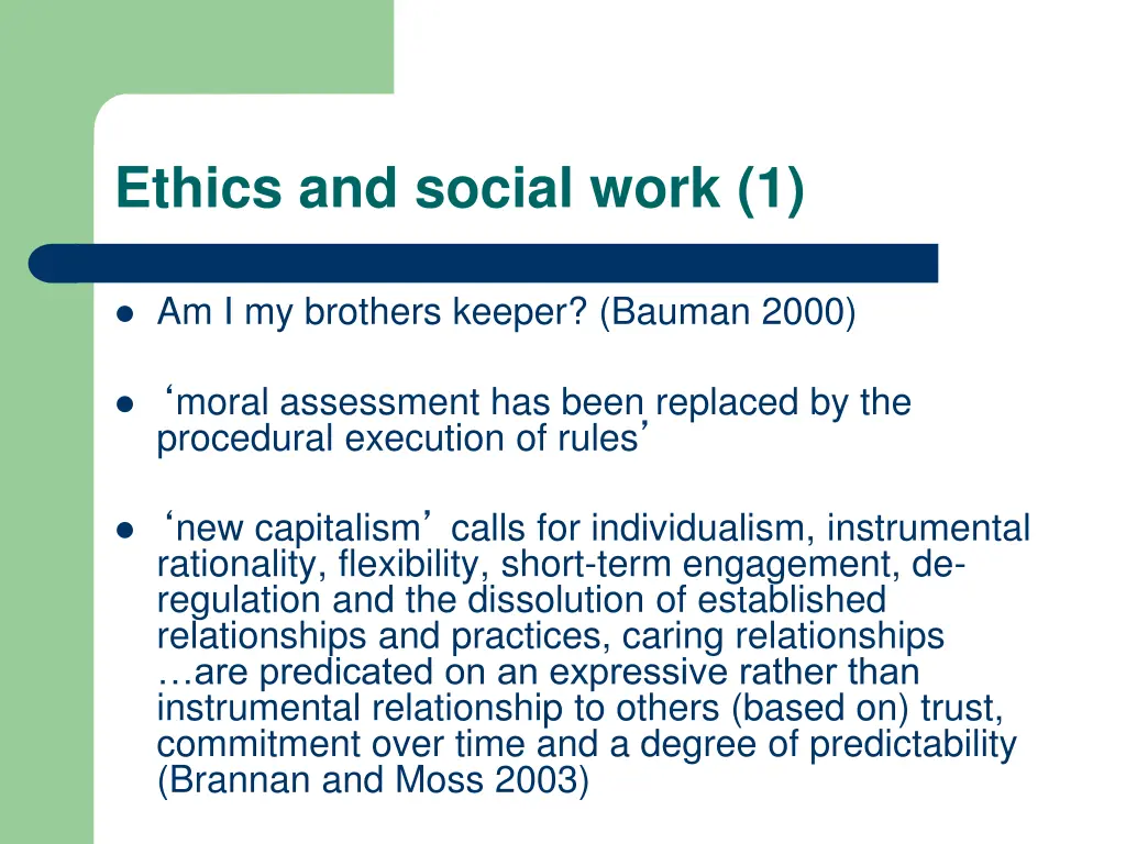 ethics and social work 1