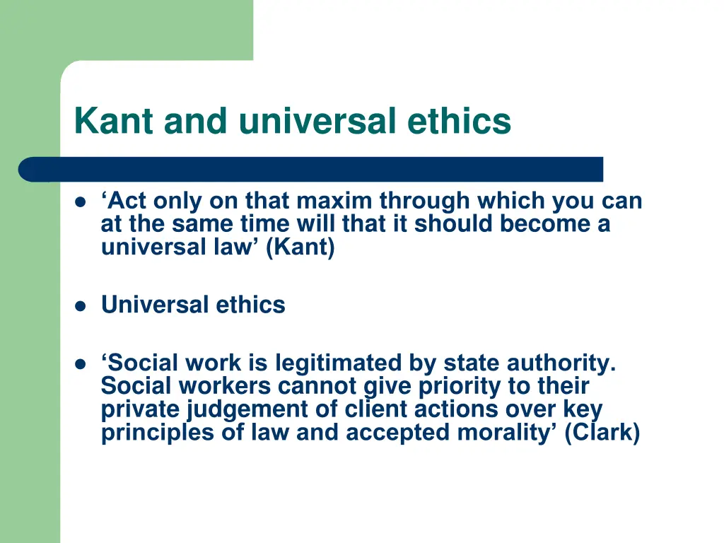 kant and universal ethics