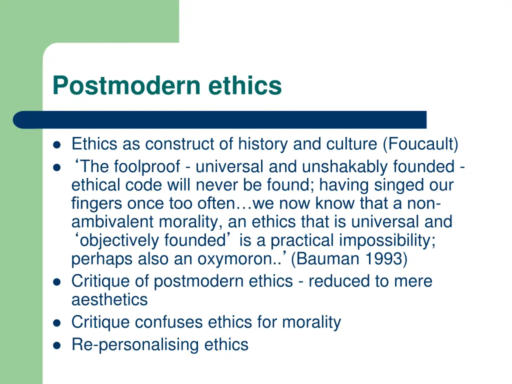 postmodern ethics