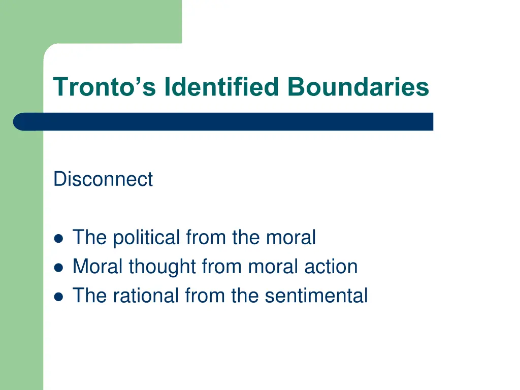 tronto s identified boundaries