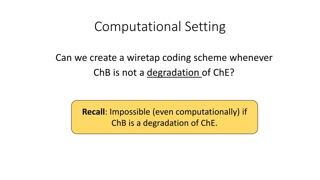 computational setting