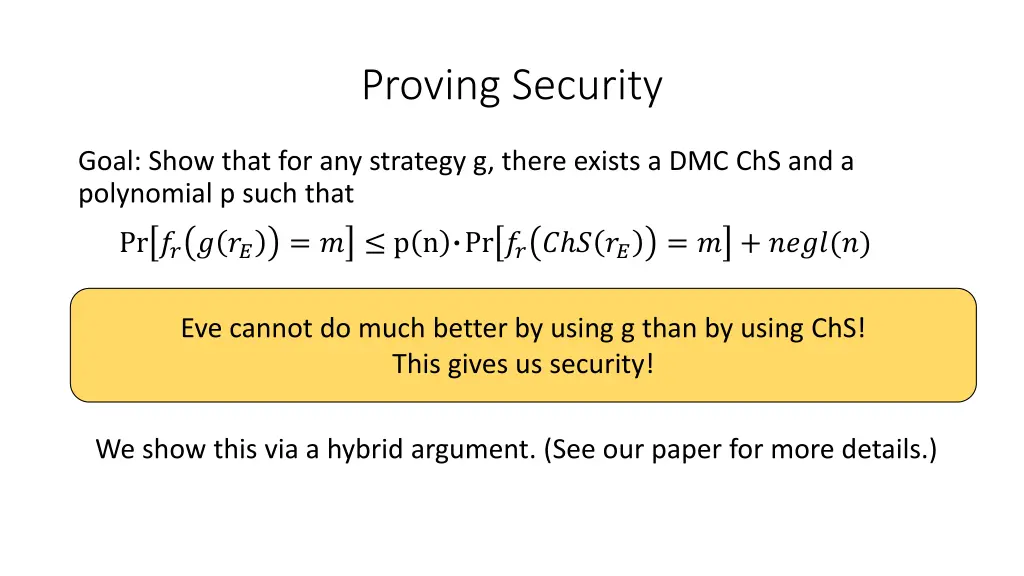 proving security