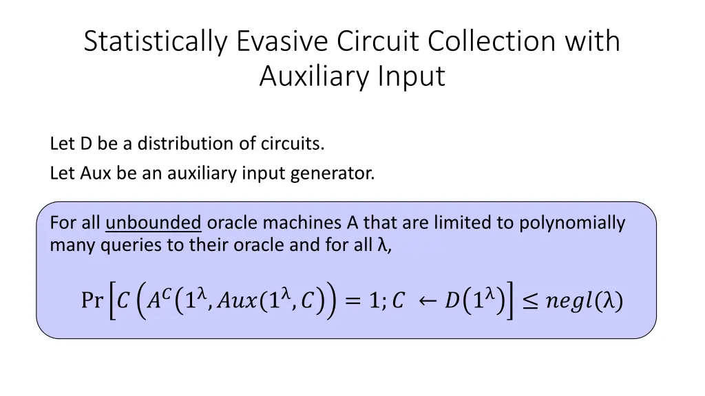 statistically evasive circuit collection with