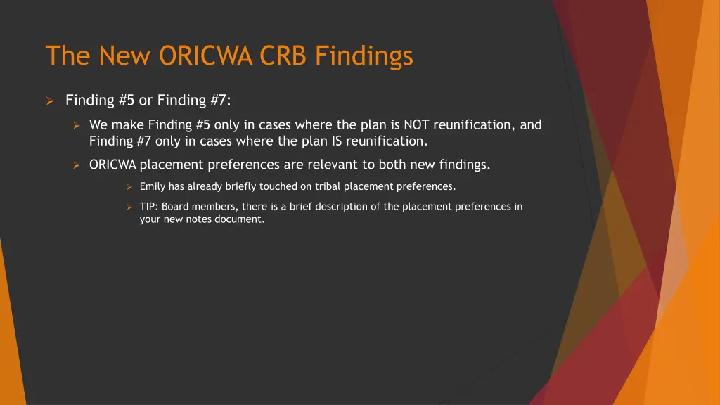 the new oricwa crb findings 6