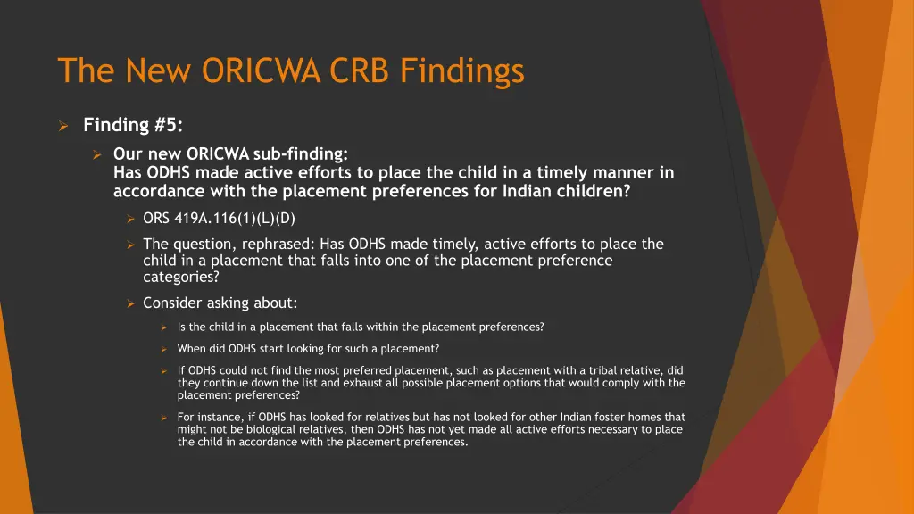 the new oricwa crb findings 7