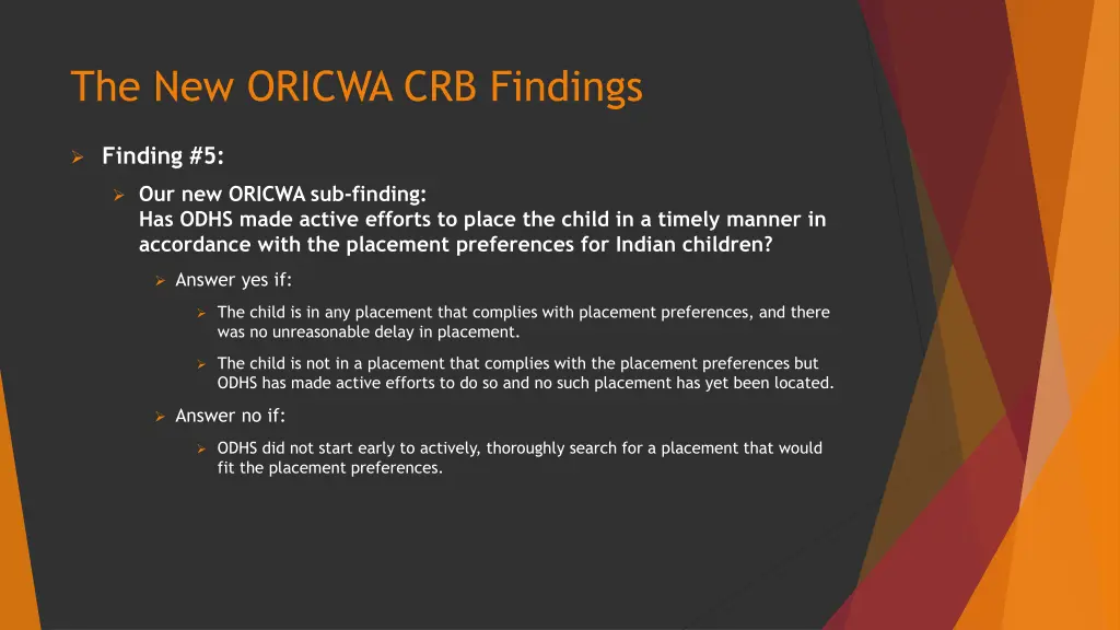 the new oricwa crb findings 8