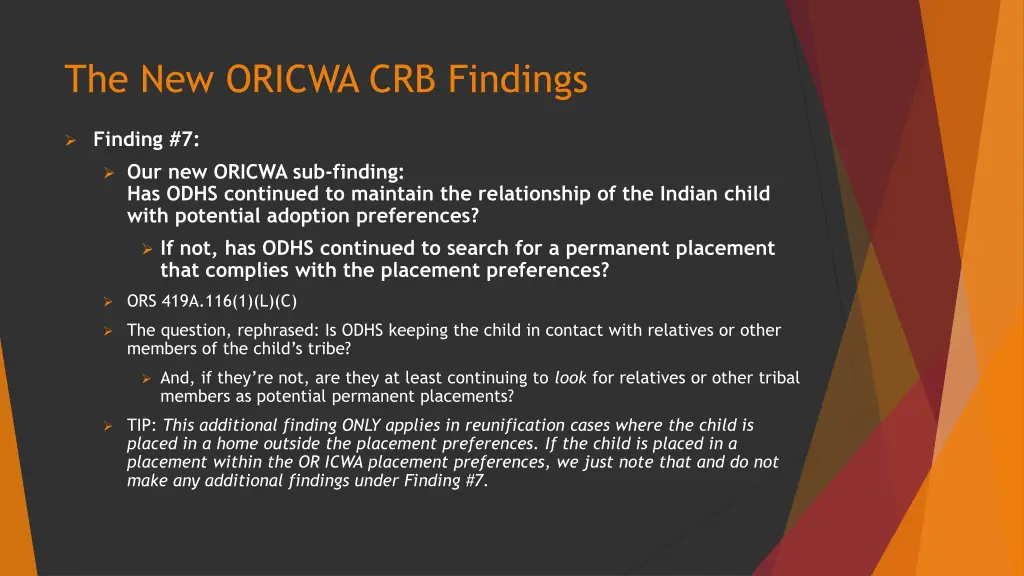 the new oricwa crb findings 9