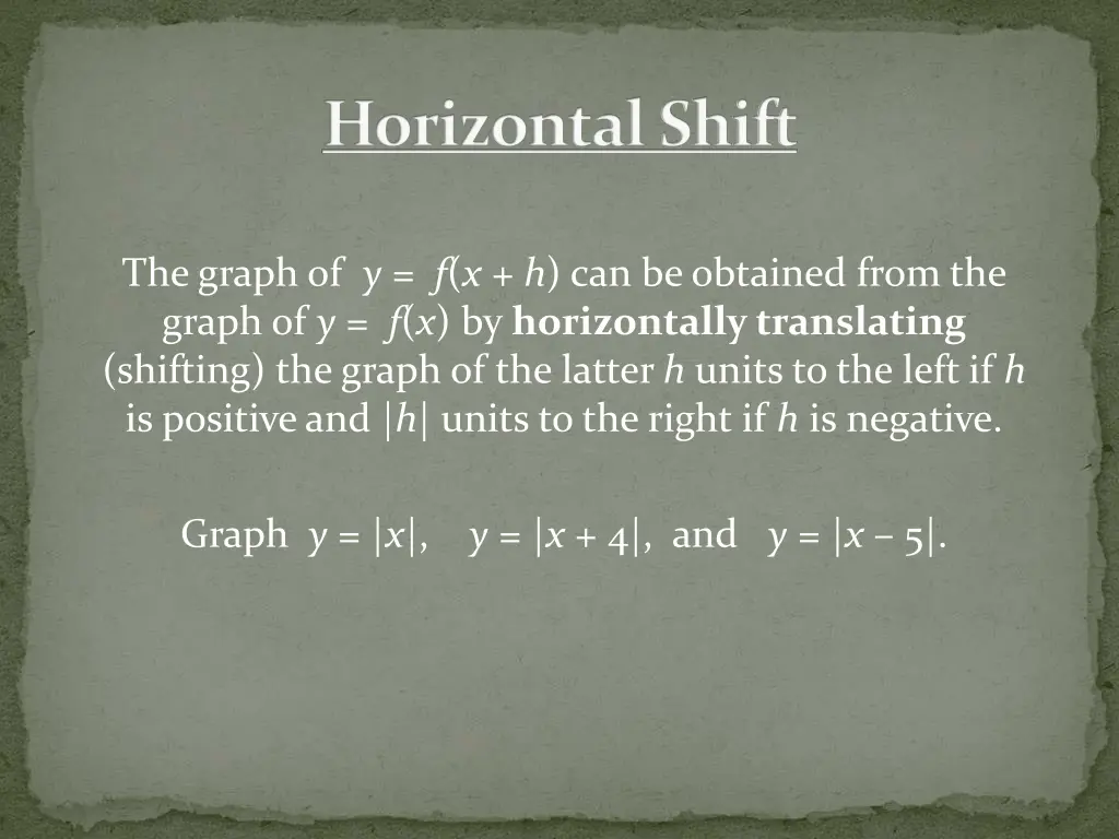 horizontal shift