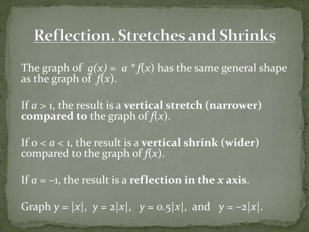 reflection stretches and shrinks