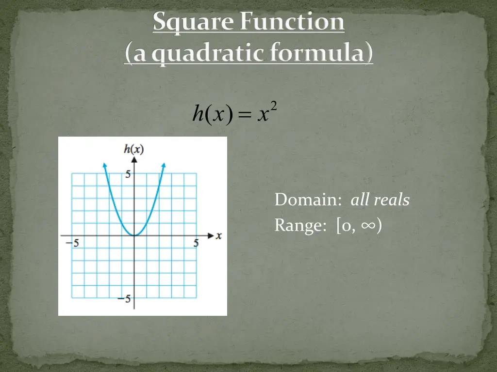 square function a quadratic formula