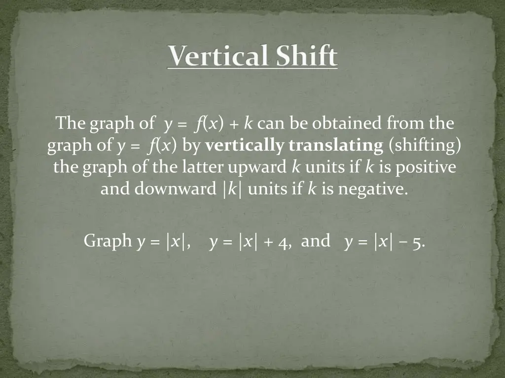 vertical shift