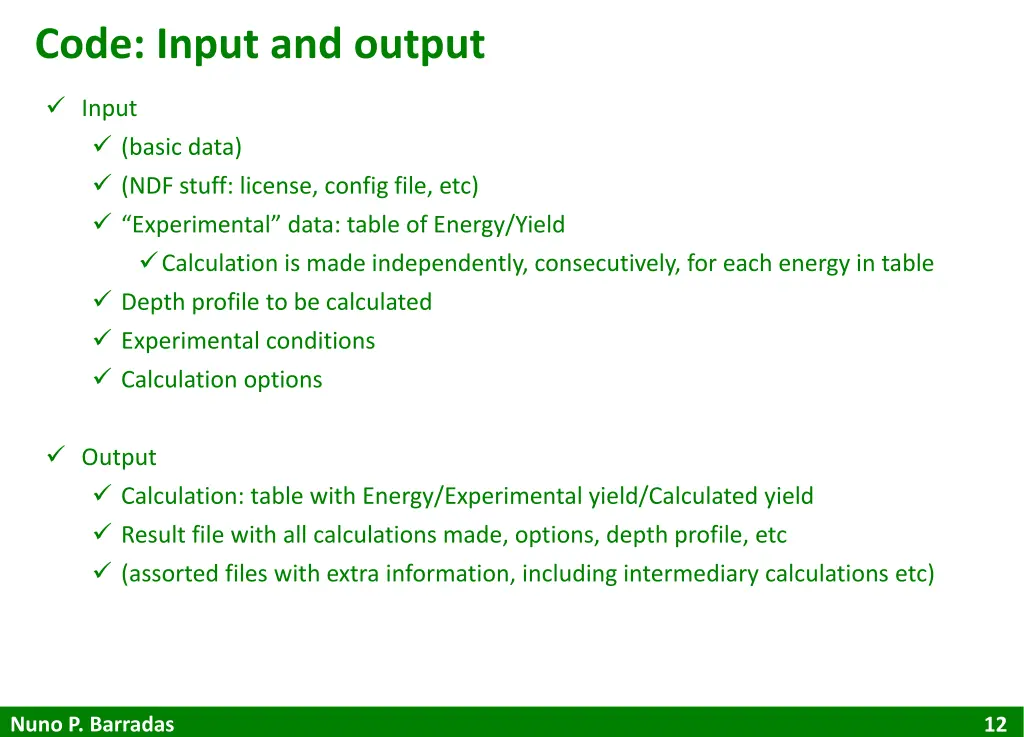 code input and output