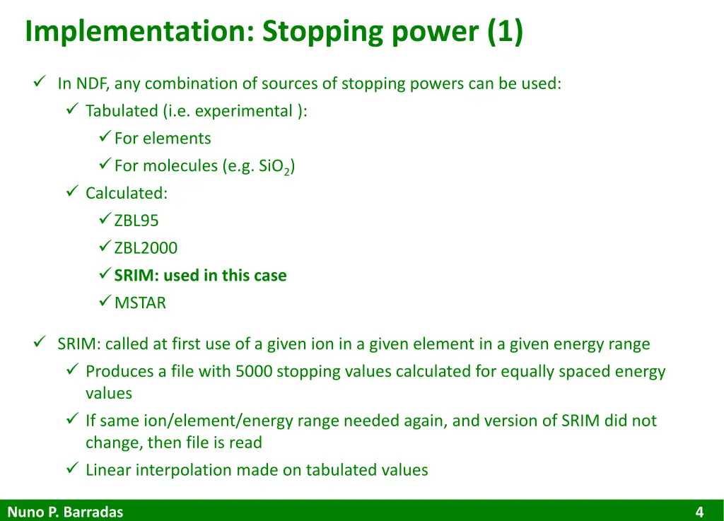 implementation stopping power 1