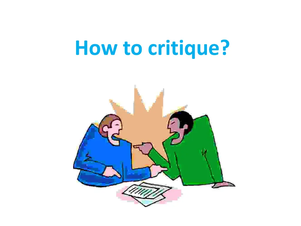 how to critique