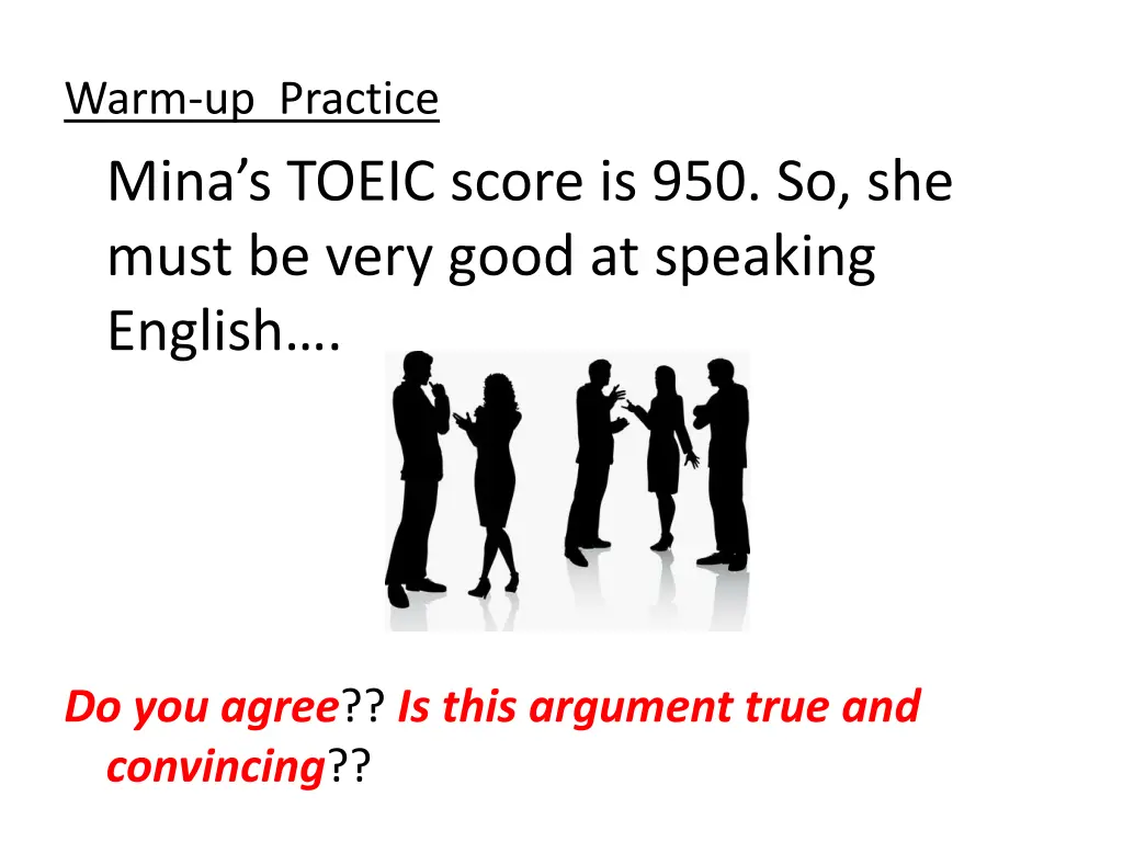 warm up practice mina s toeic score