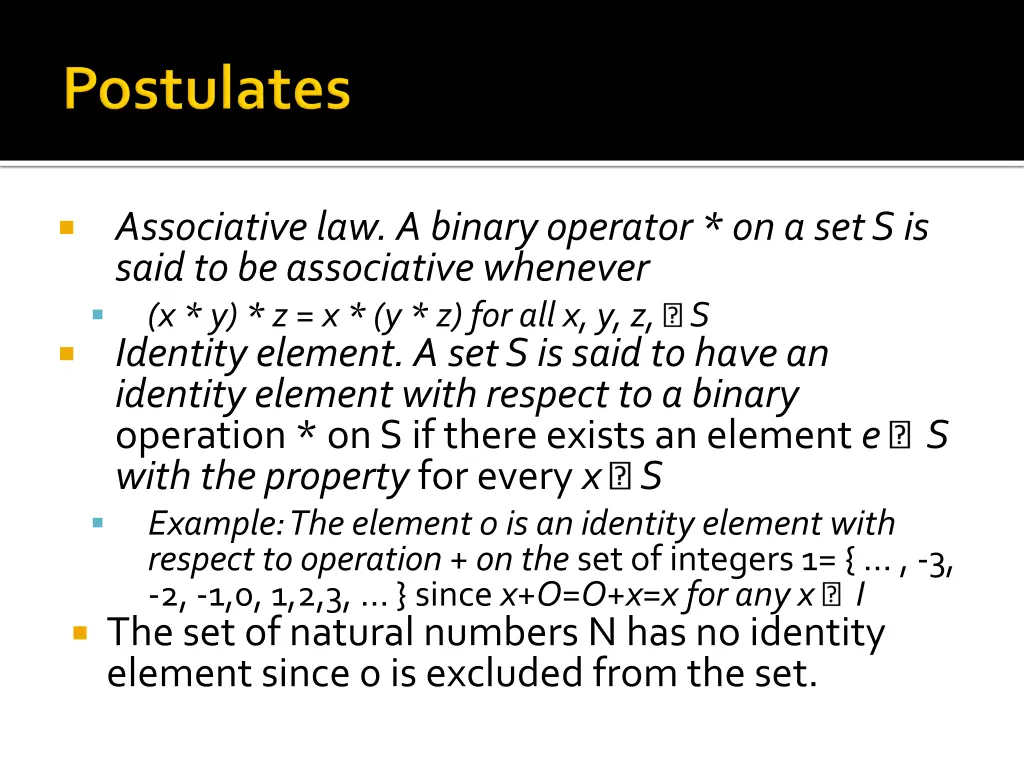 associative law a binary operator