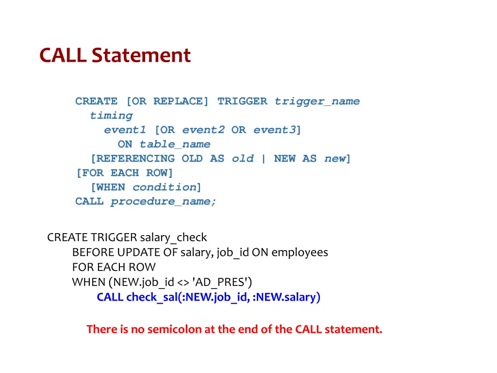 call statement