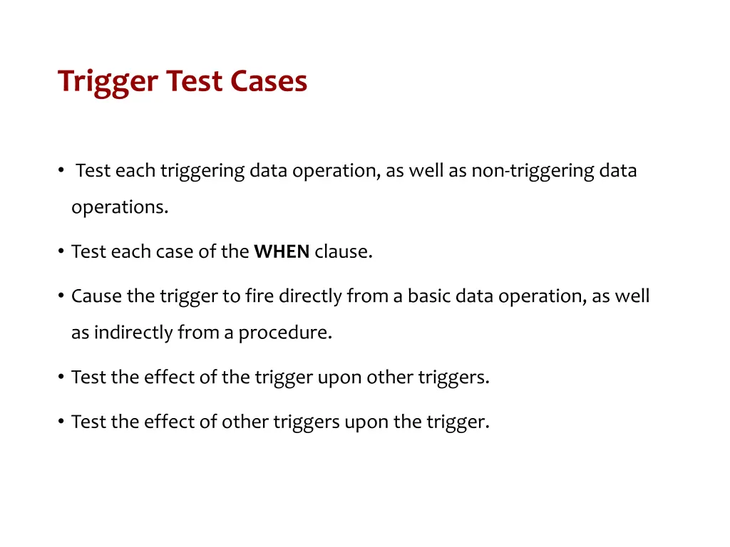 trigger test cases