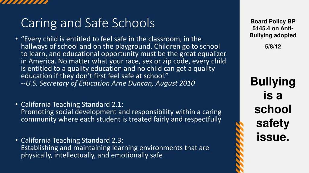 caring and safe schools every child is entitled