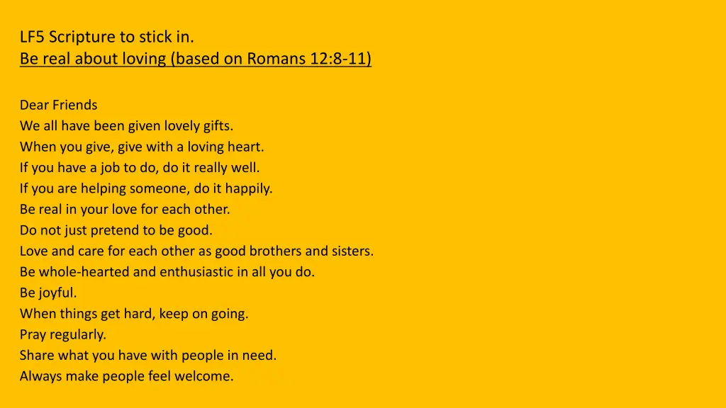 lf5 scripture to stick in be real about loving