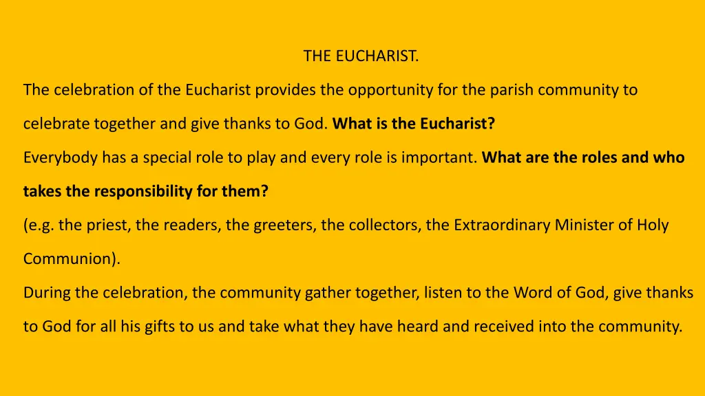 the eucharist