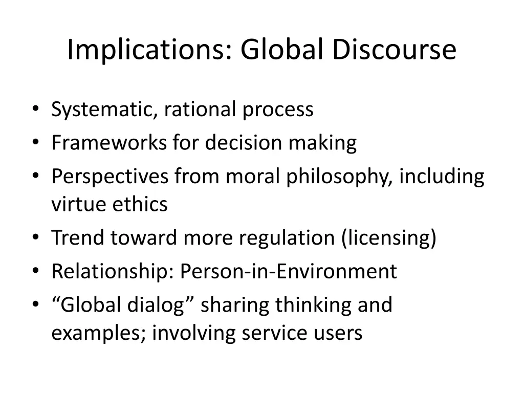 implications global discourse