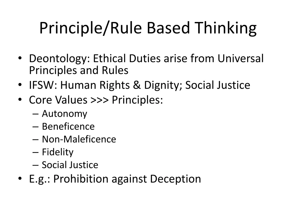 principle rule based thinking