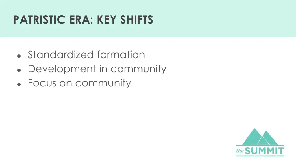 patristic era key shifts