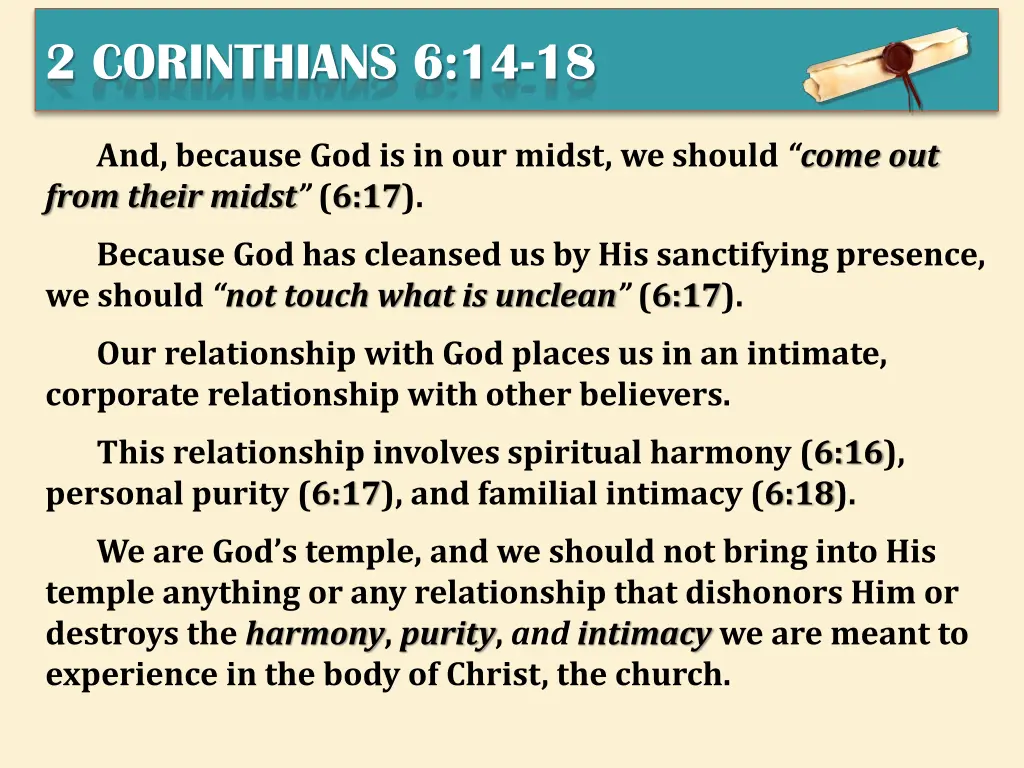 2 corinthians 6 14 18 11