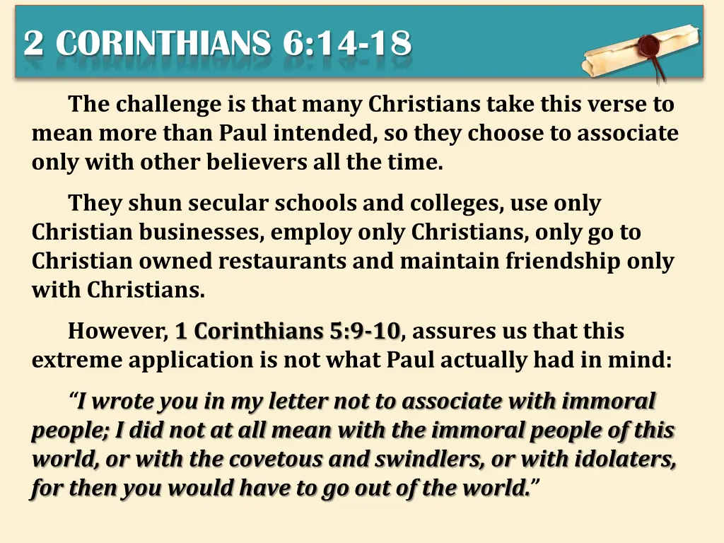 2 corinthians 6 14 18 3