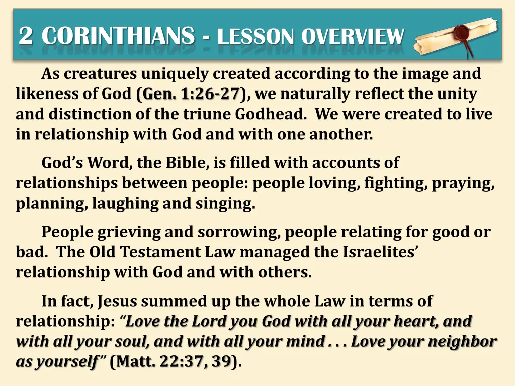 2 corinthians lesson overview 1