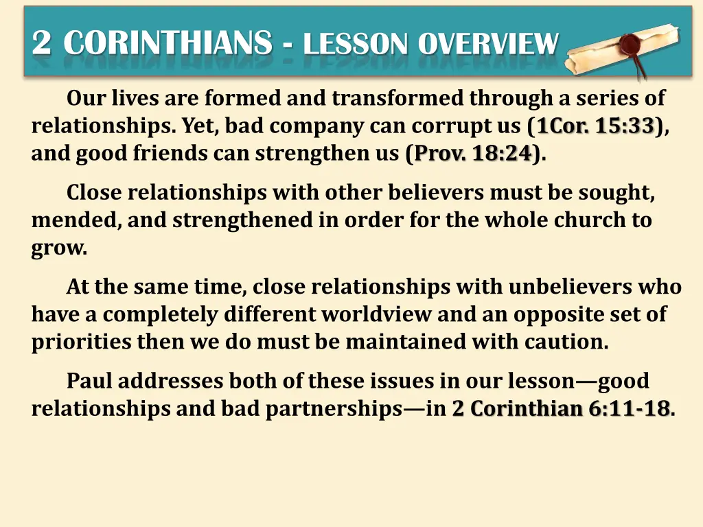 2 corinthians lesson overview 2