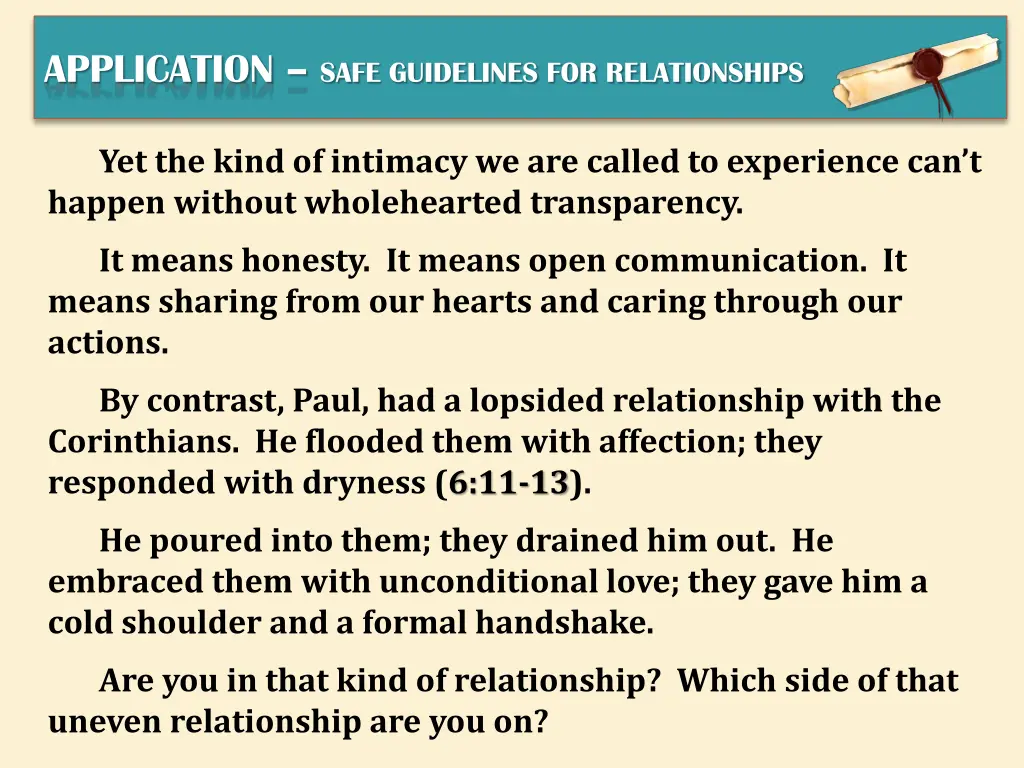 application safe guidelines for relationships 1